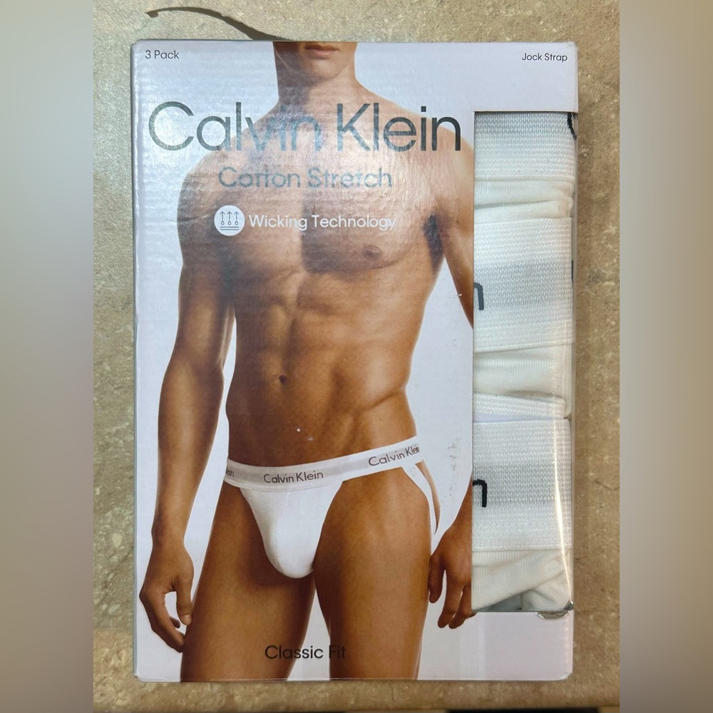 NWT white 3 pack Calvin Klein jockstraps size XLarge